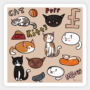 Cat pattern digital illustration Sticker